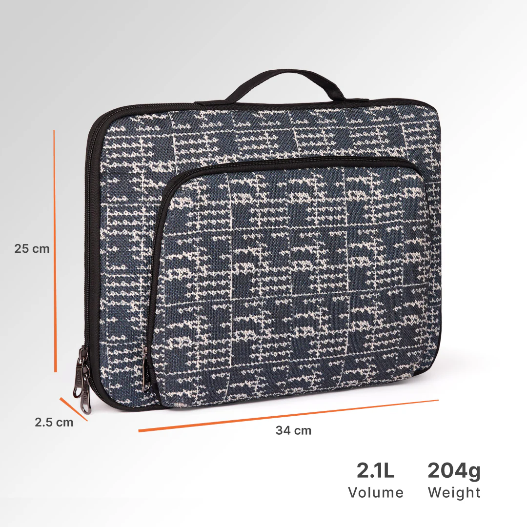 Madras Monochrome Signature Laptop Sleeve - 14inch (Black) - Image 4