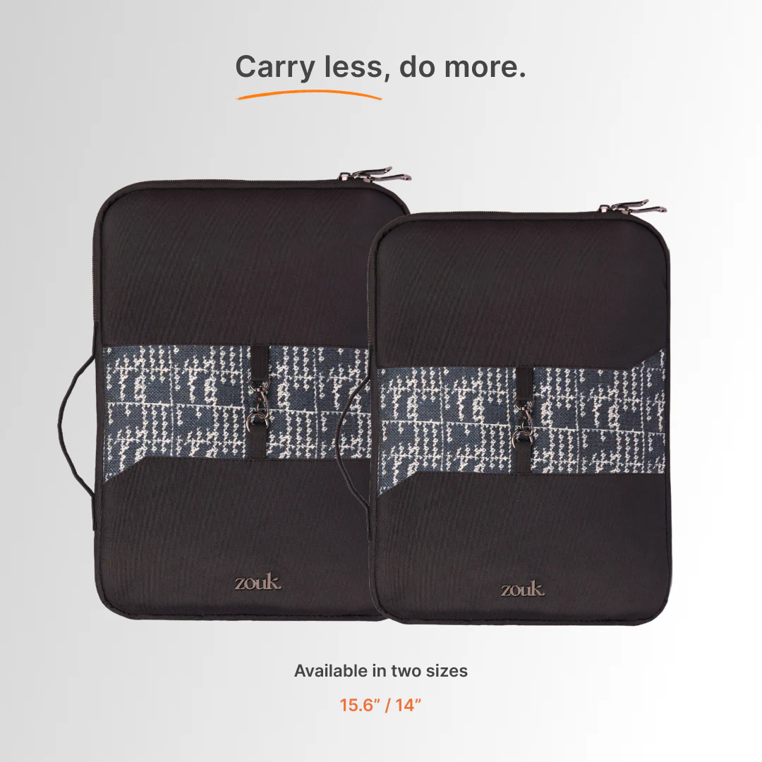 Madras Monochrome Signature Laptop Sleeve - 14inch (Black) - Image 8