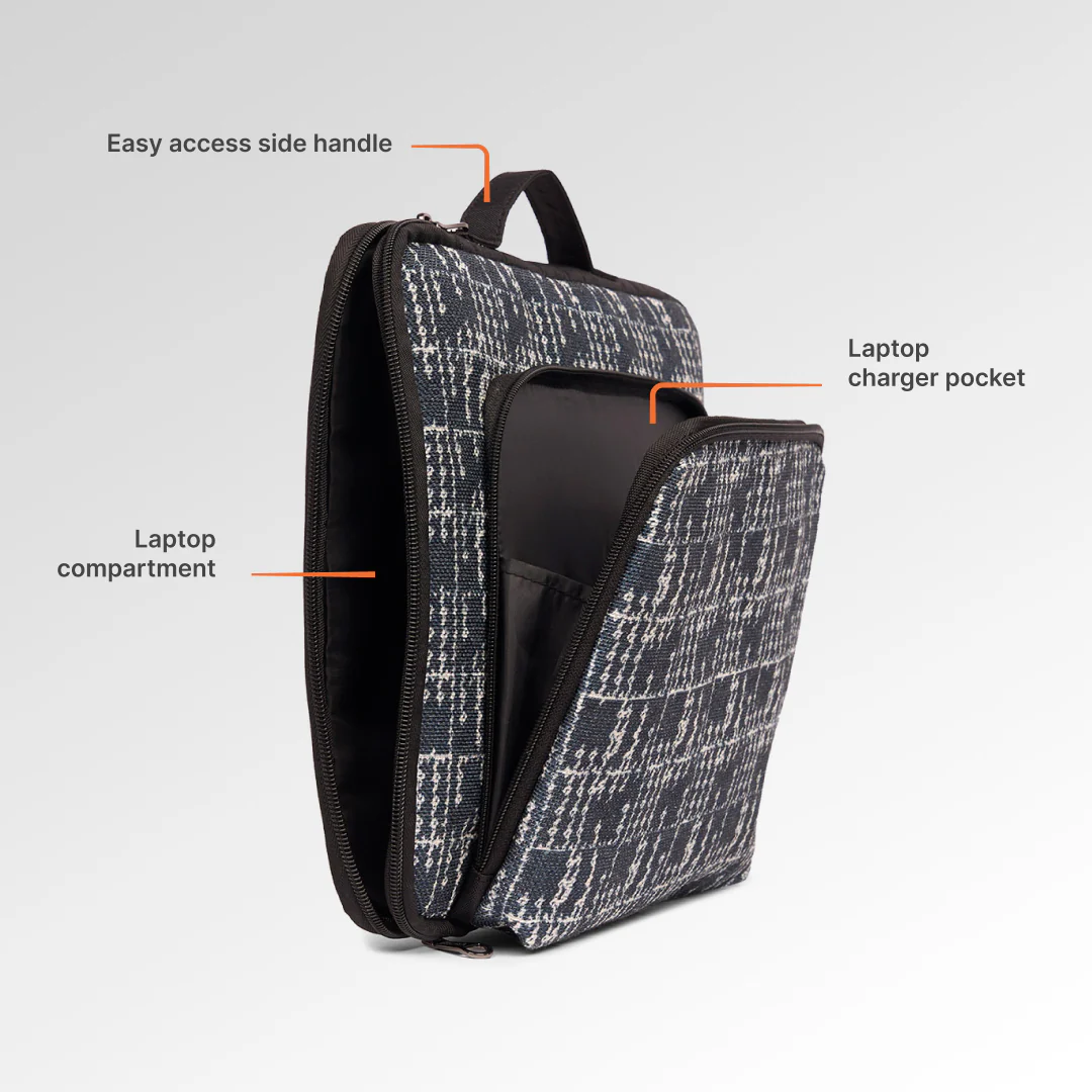 Madras Monochrome Signature Laptop Sleeve - 15.6inch (Black) - Image 6