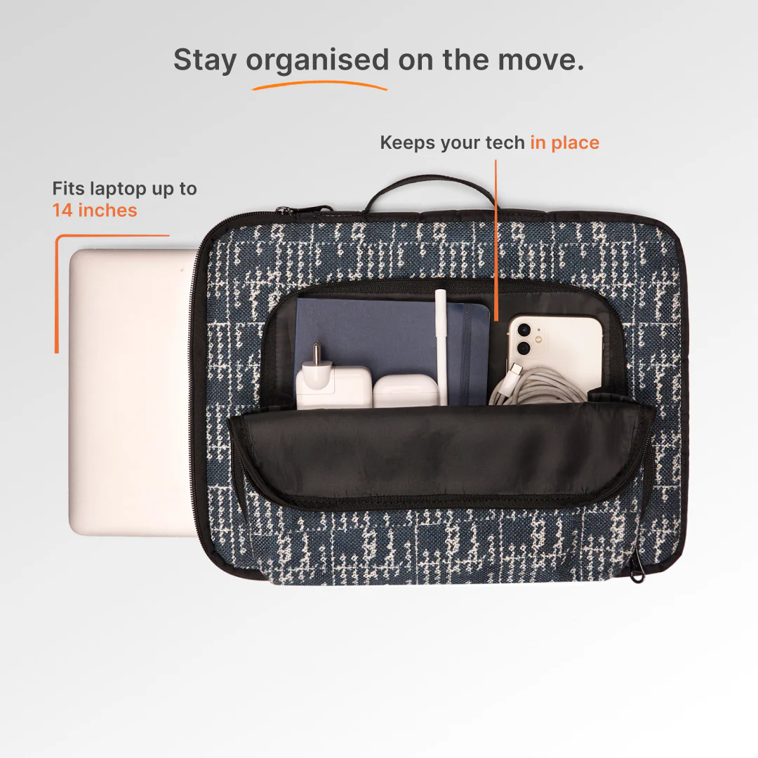 Madras Monochrome Urban Laptop Sleeve - 14inch (Black) - Image 7