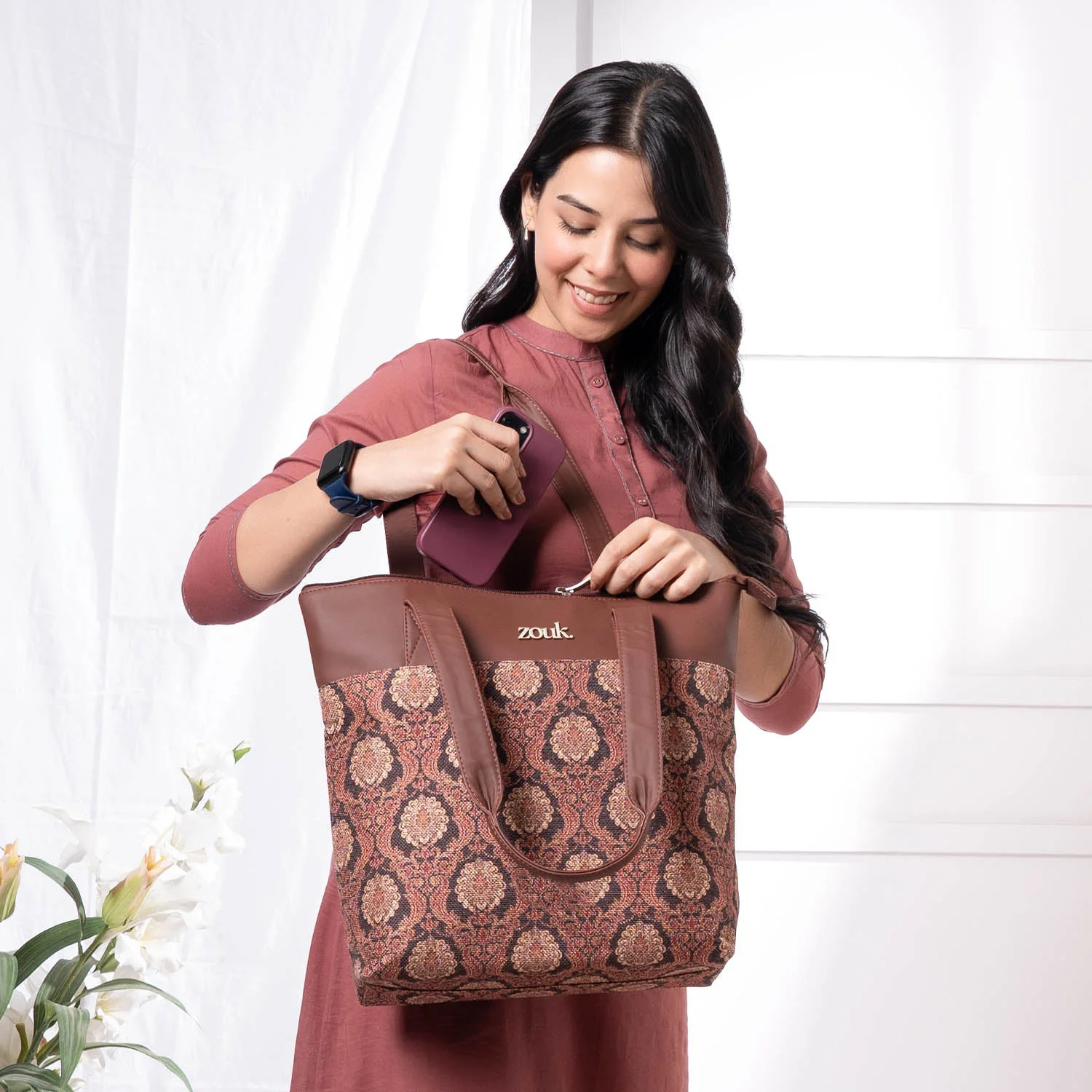 Jodhpur Damask Everyday Tote Bag - Image 3
