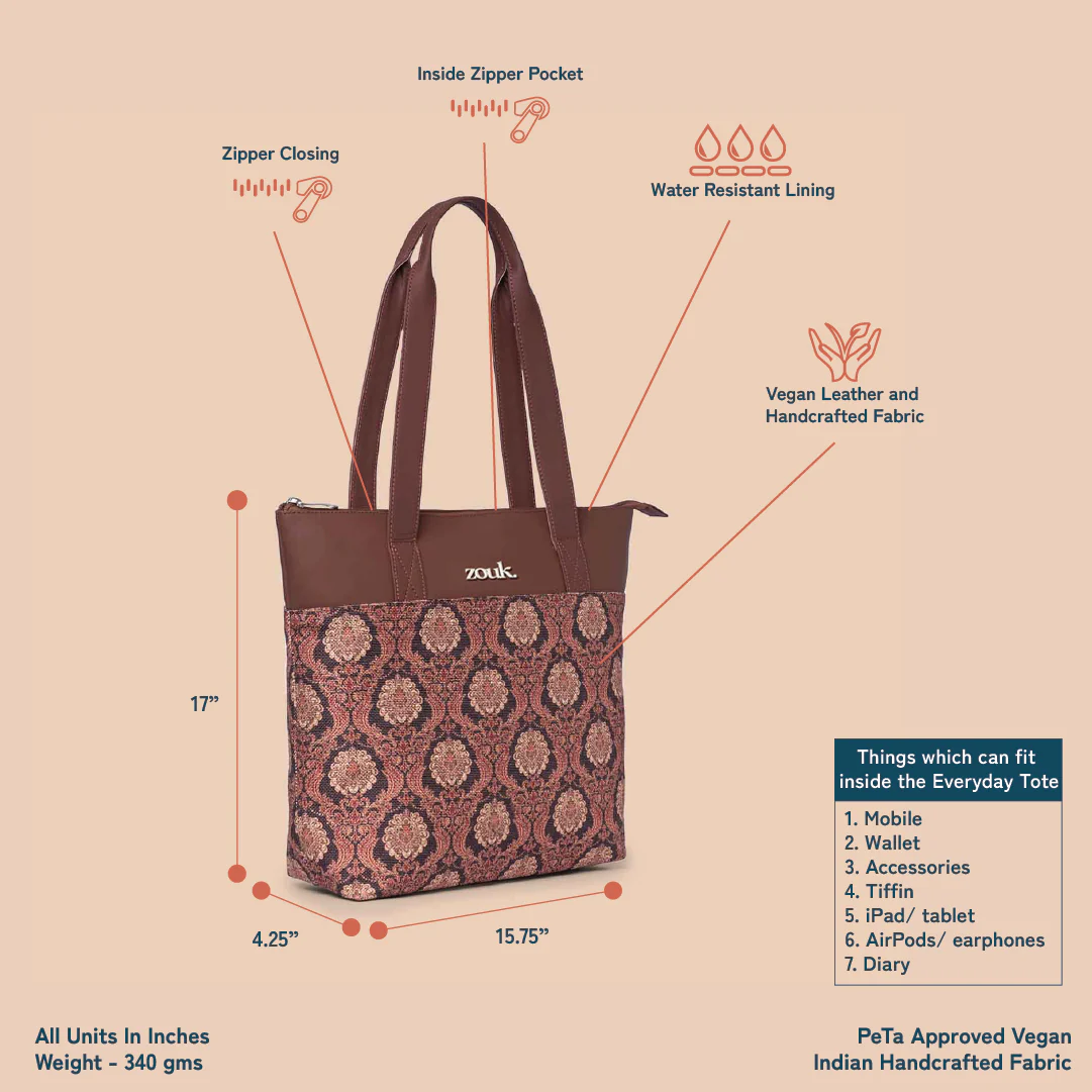 Jodhpur Damask Everyday Tote Bag - Image 5