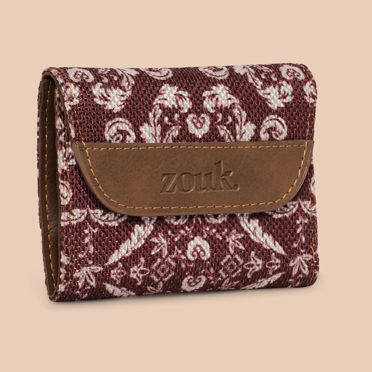 Falaknuma Brown Jaali Trifold Wallet - Image 3