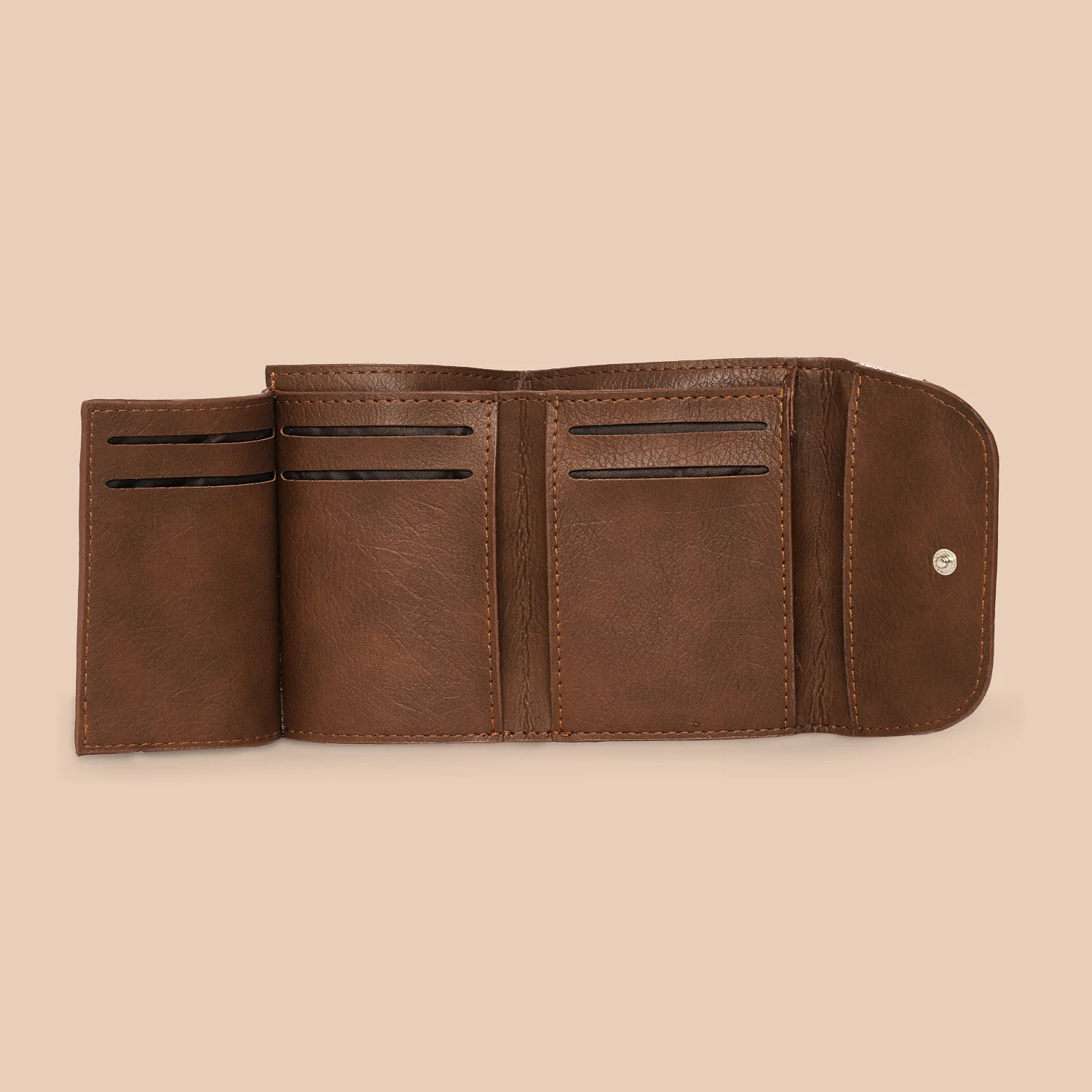 Falaknuma Brown Jaali Trifold Wallet - Image 5