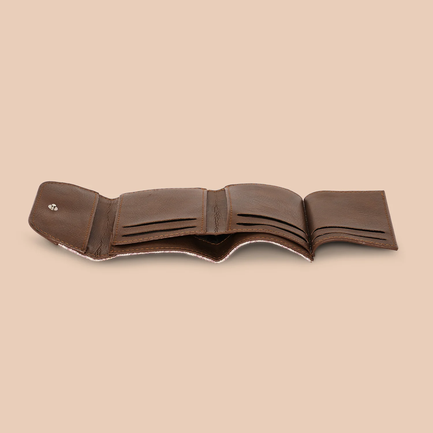 Falaknuma Brown Jaali Trifold Wallet - Image 7