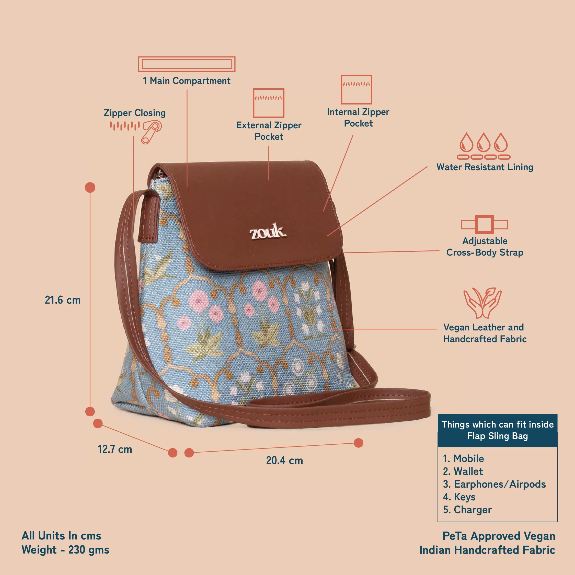 Jaipur Fresco Flap Sling Bag - Image 3
