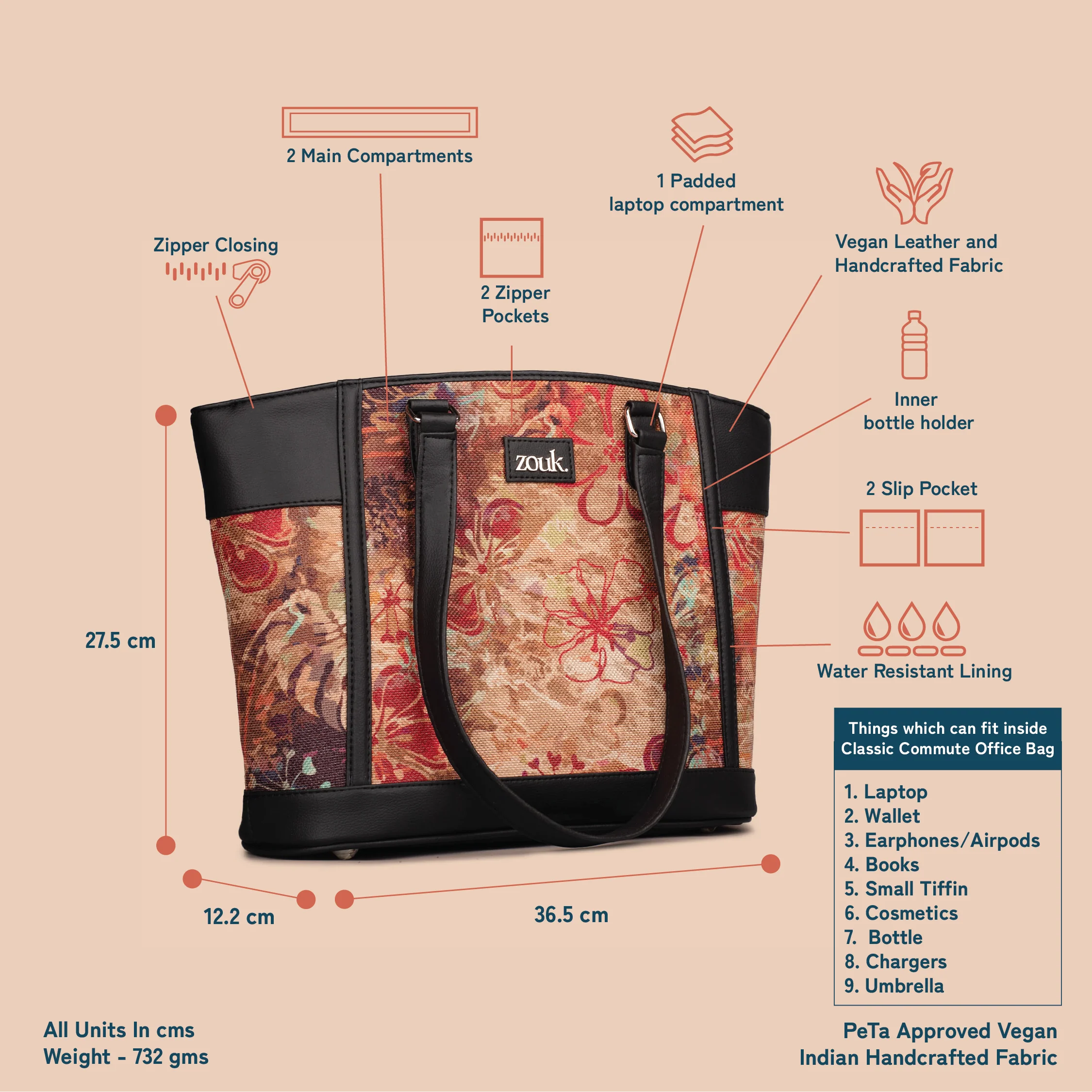 FloLov Classic Commute Office Bag - Image 5