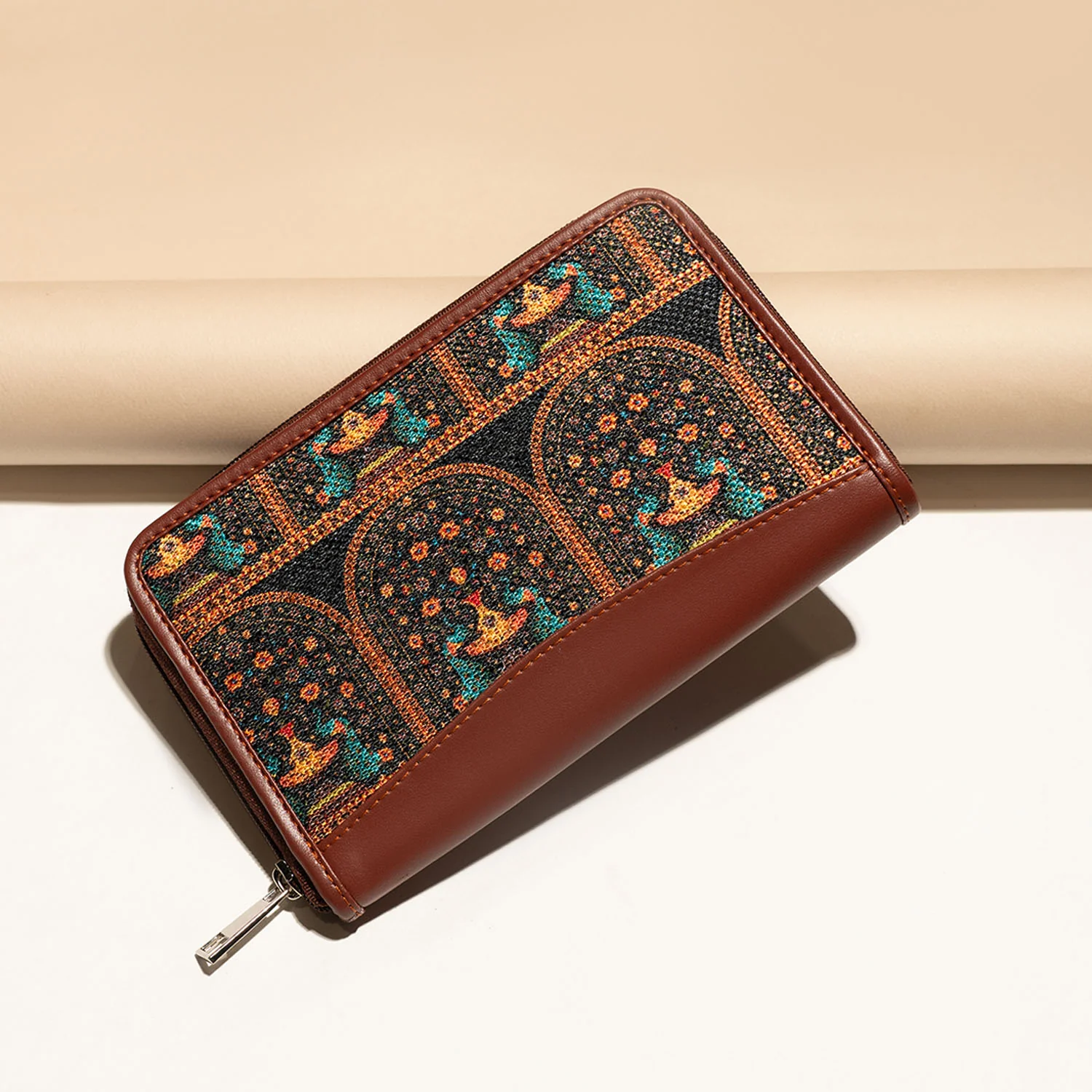 FloMotif and Royal Indian Peacock Motif - Office Bag & Chain Wallet Combo - Image 6