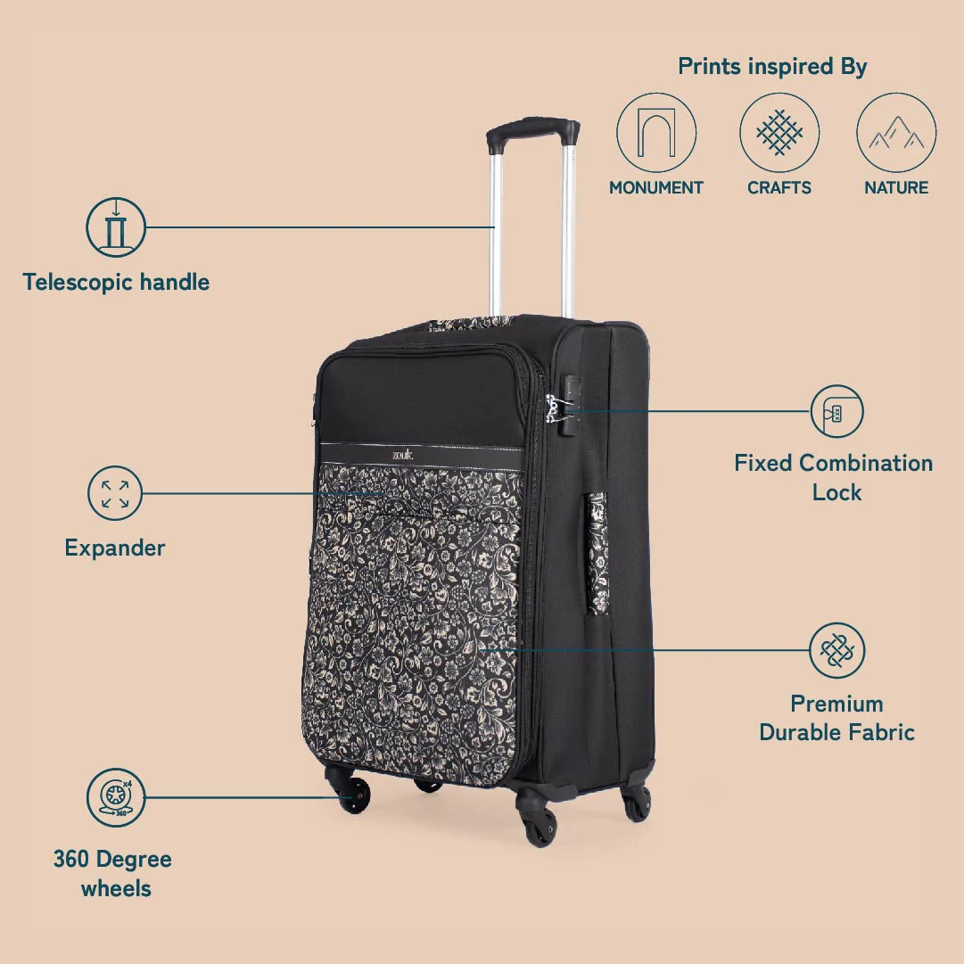 FloMotif Avasa Trolley Bag (Black) - Image 5