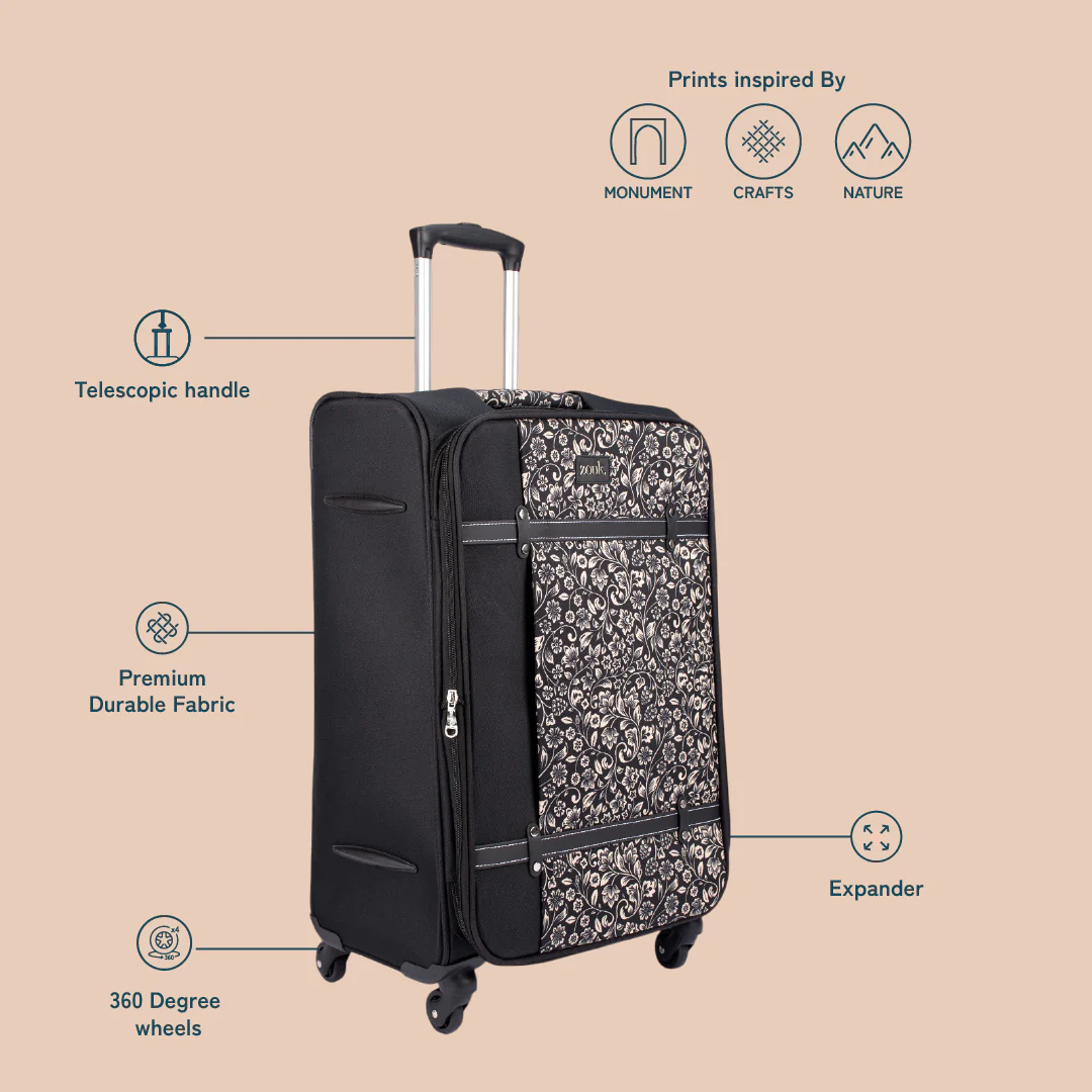 FloMotif Saira Trolley Bag - (Black) - Image 3