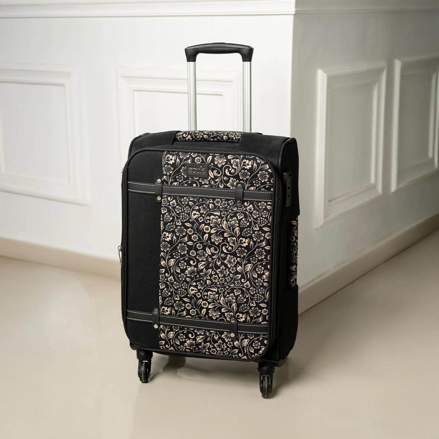 FloMotif Saira Trolley Bag - Black (Cabin) - Image 9