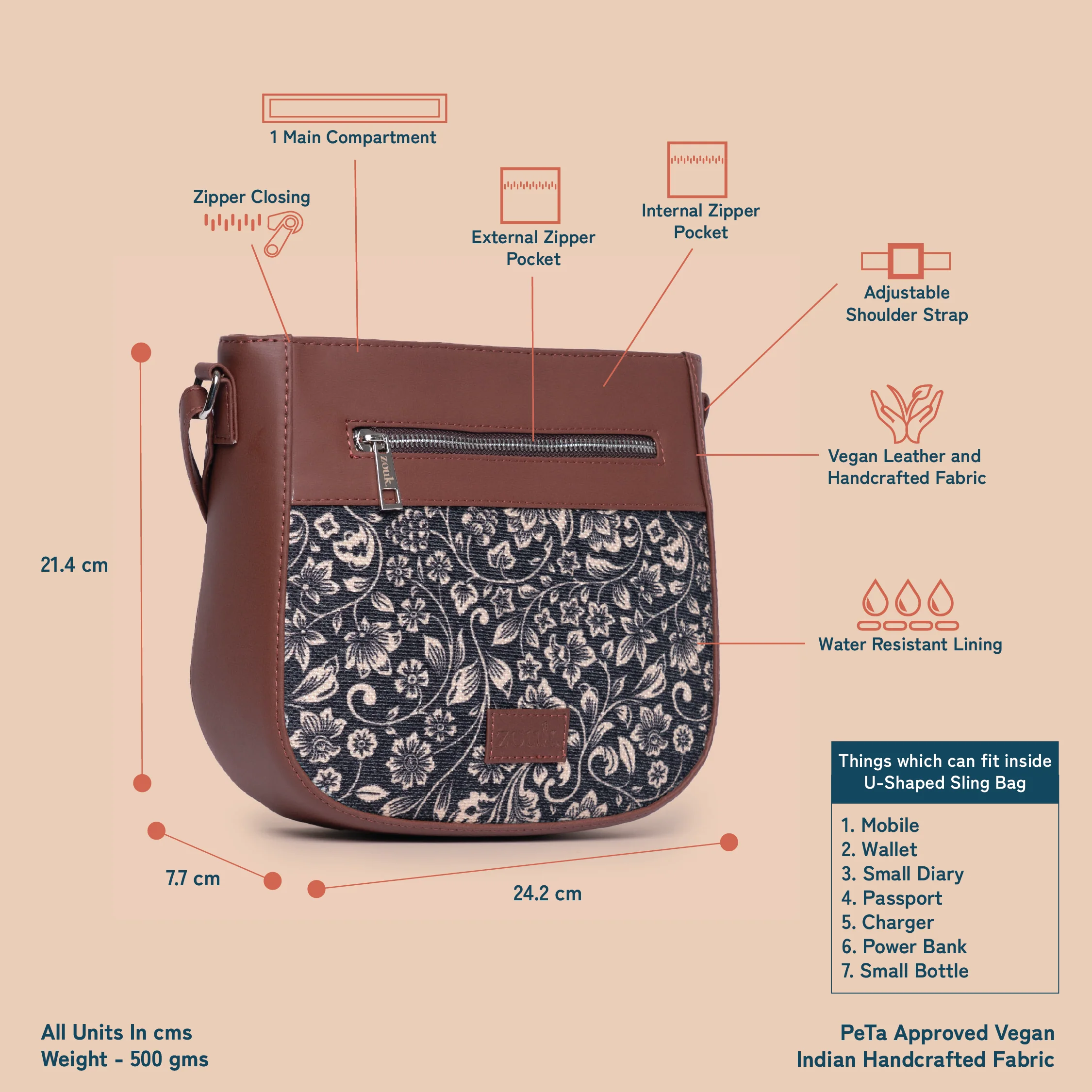 FloMotif U-Shaped Sling Bag - Image 4