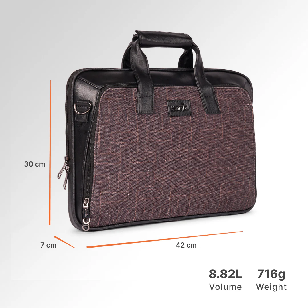 Golkonda Brass Executive Laptop Bag (Black) - Image 3