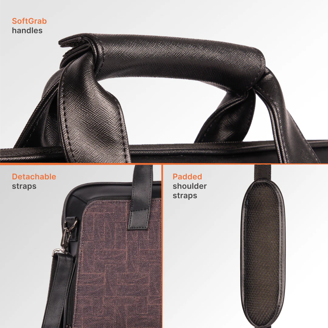 Golkonda Brass Executive Laptop Bag (Black) - Image 4