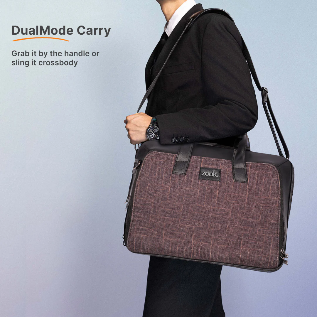 Golkonda Brass Executive Laptop Bag (Black) - Image 5