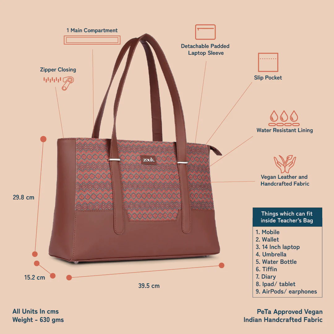 Zouk Gwalior Twill Maya Multitasker ToteĀ Bag - Image 6