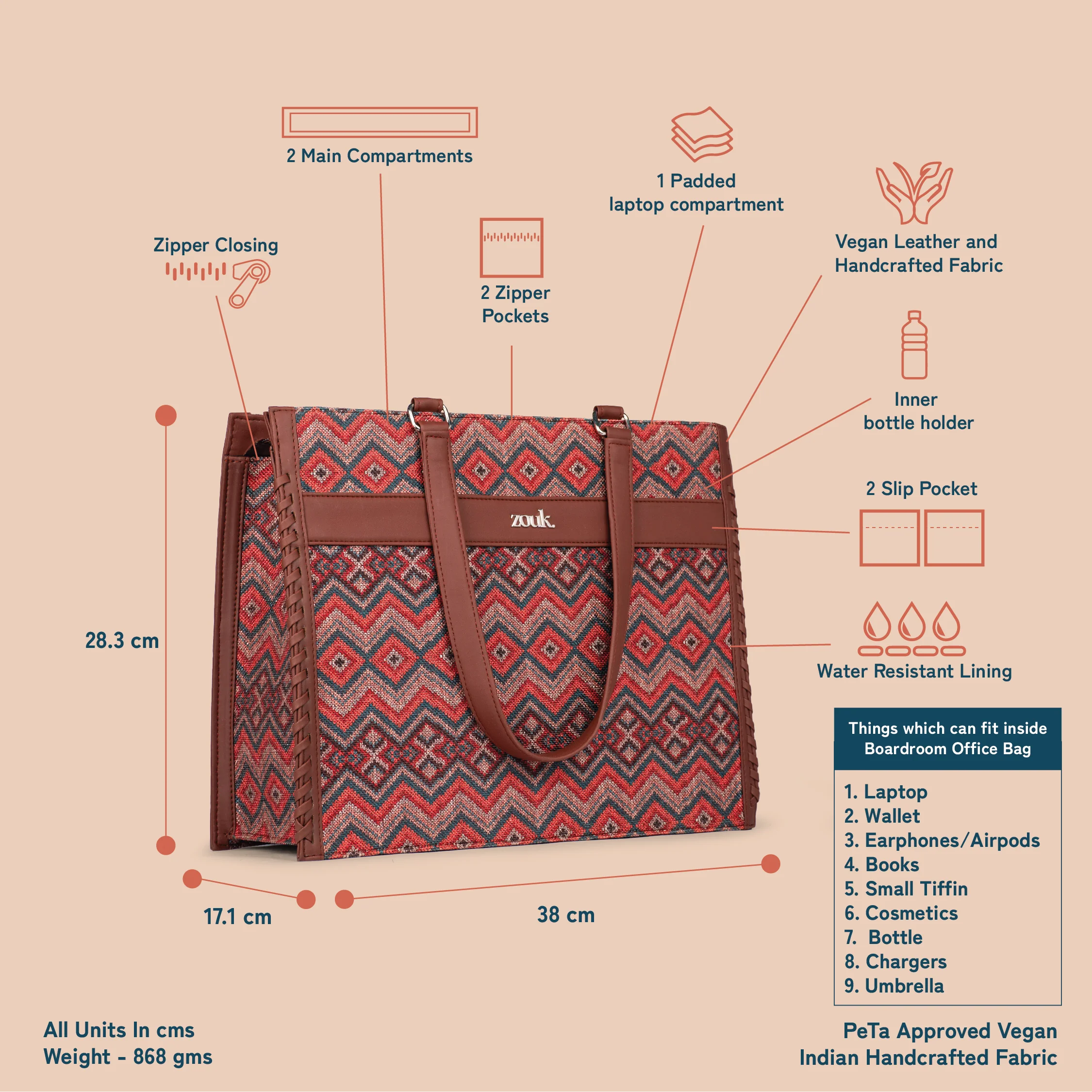 Gwalior Weaves Boardroom Office Bag - Image 5