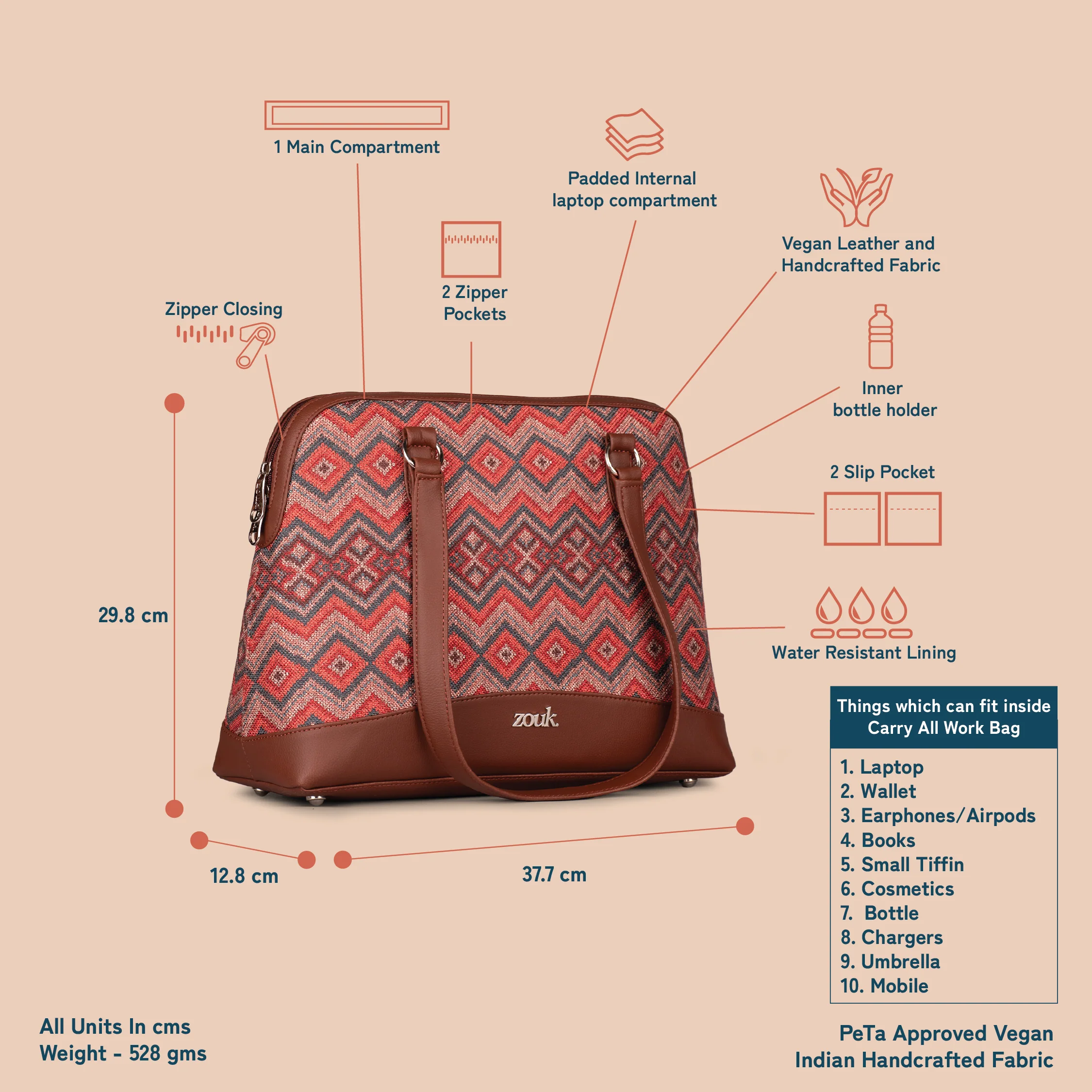 Gwalior Weaves Carry All Work Bag - Image 5