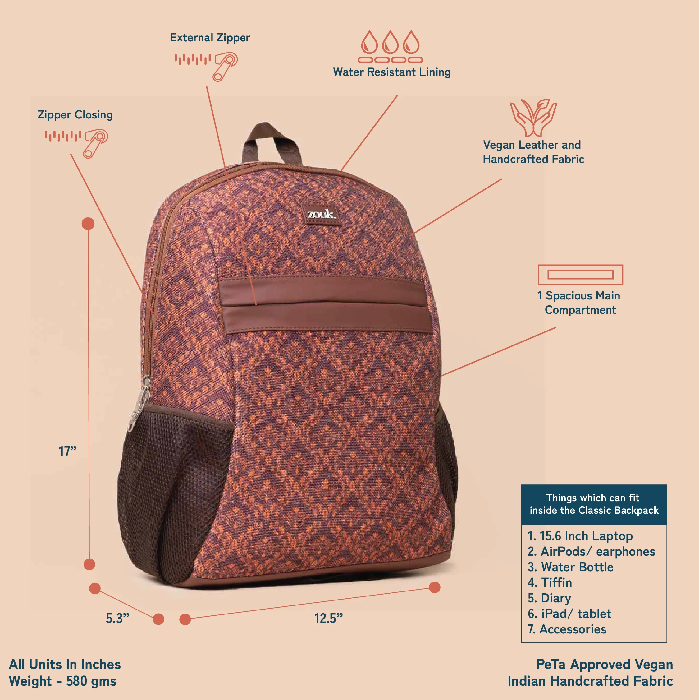 Gwalior Weaves Classic Backpack - Image 3