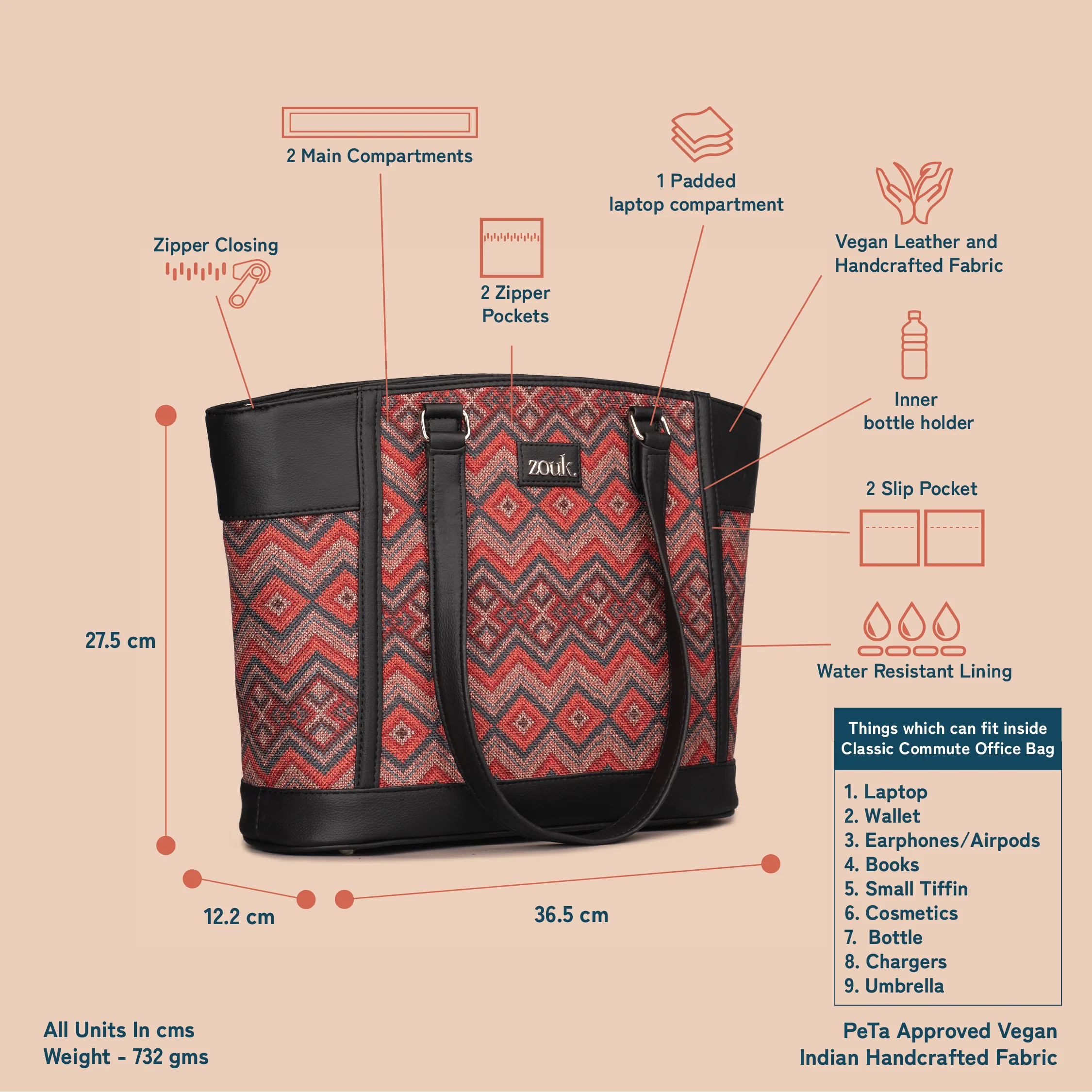 Gwalior Weaves Classic Commute Office Bag - Image 5