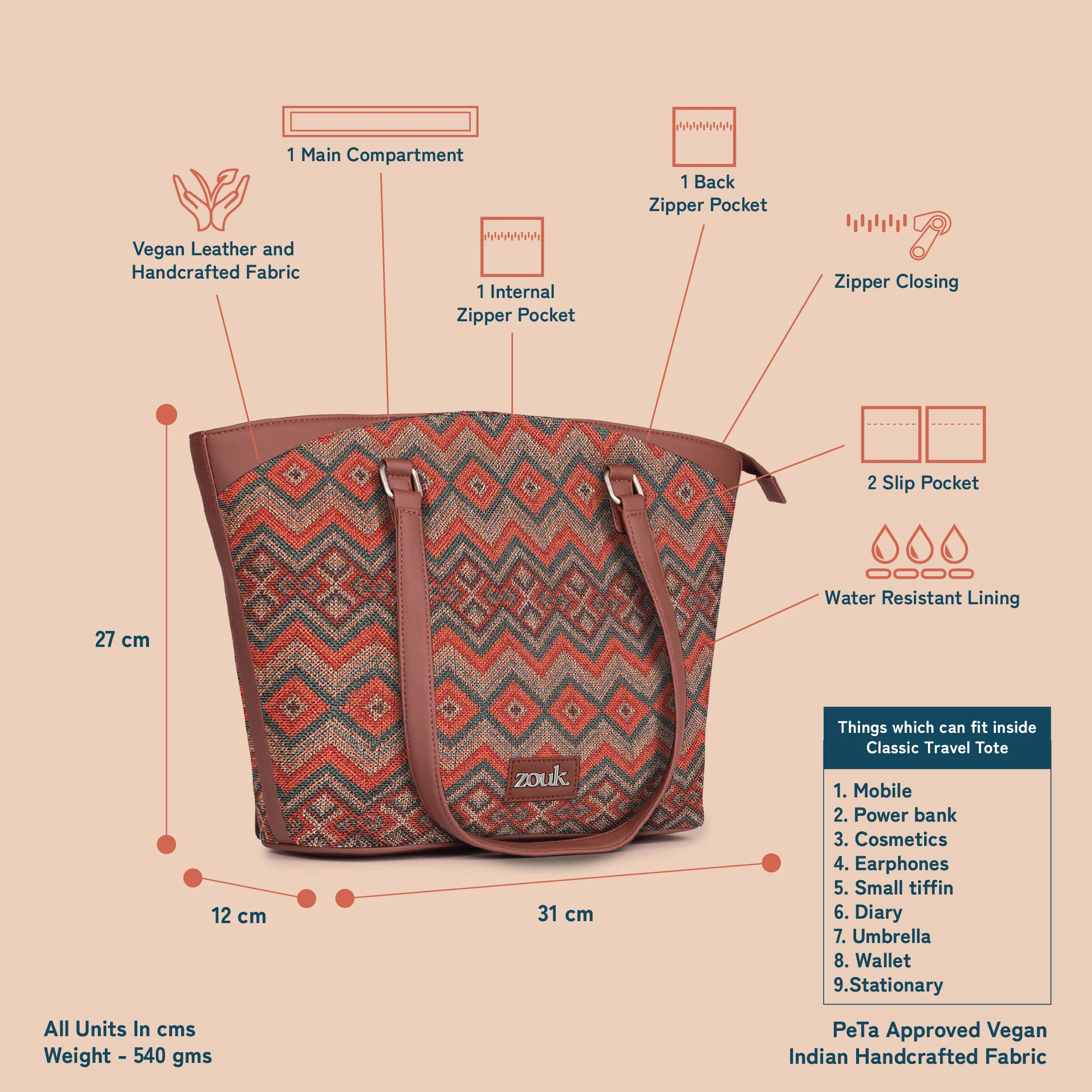 Gwalior Weaves Classic Travel Tote - Image 5