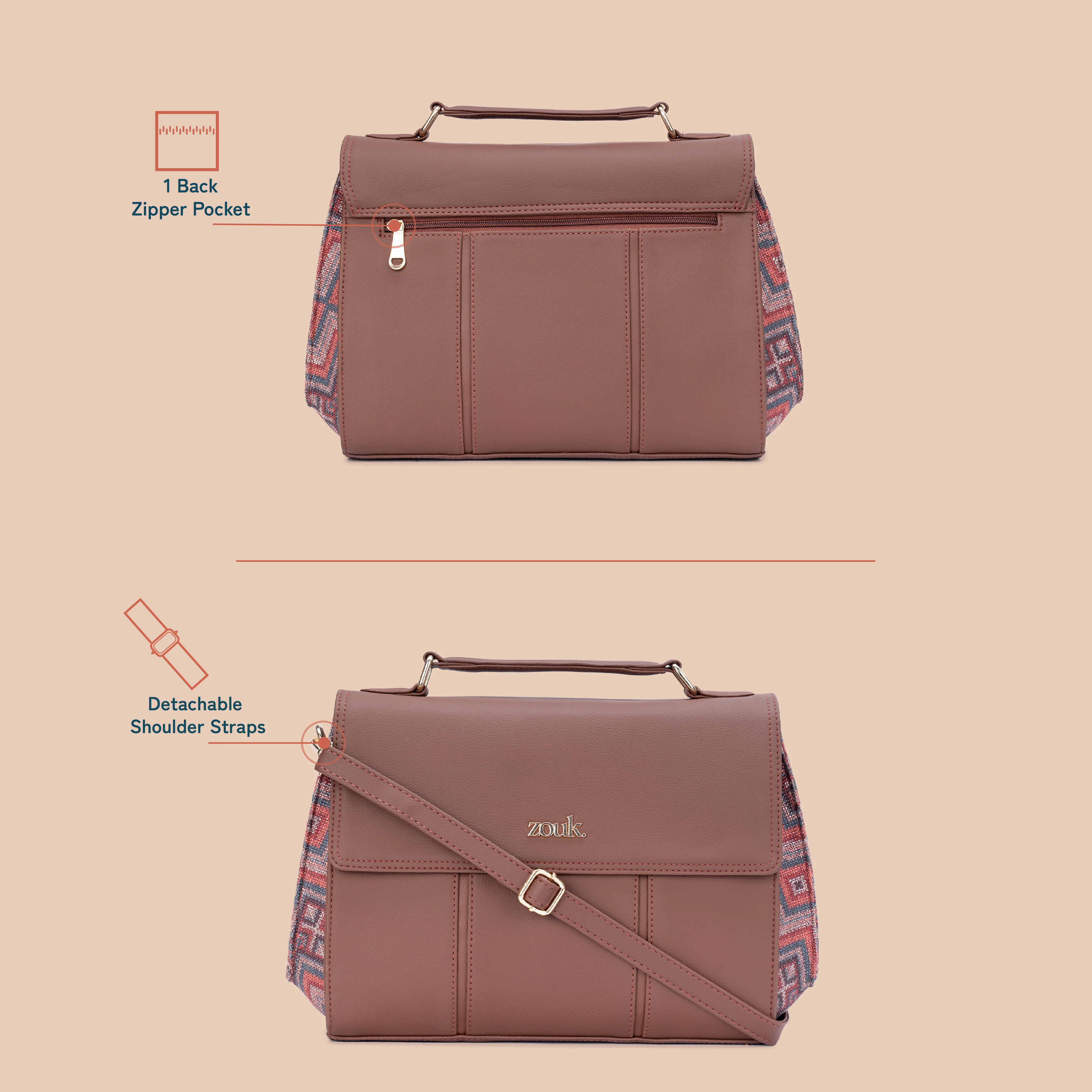 Rhea Kapoor Satchel Bag - Gwalior Weaves - Image 4