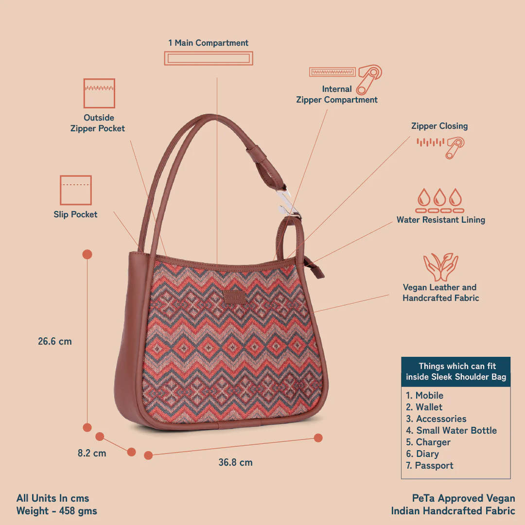 Gwalior Weaves Sleek Shoulder Bag - Image 4