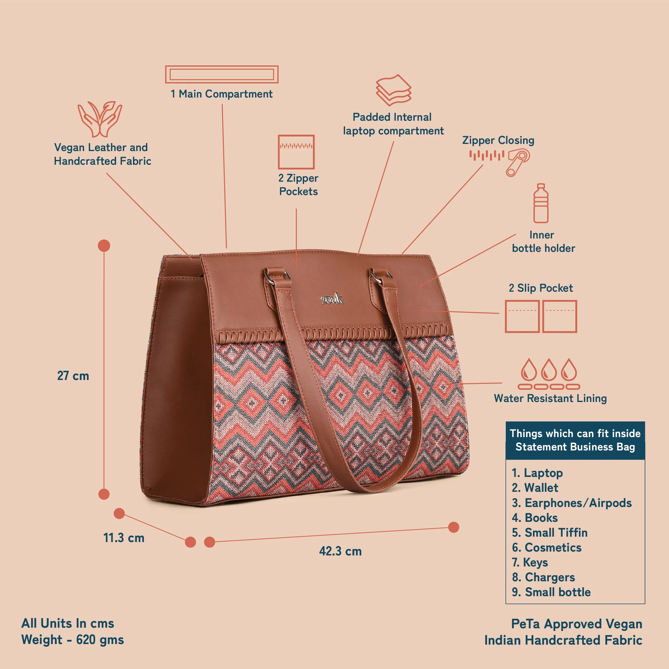 Gwalior Weaves Statement Business Bag - Image 5