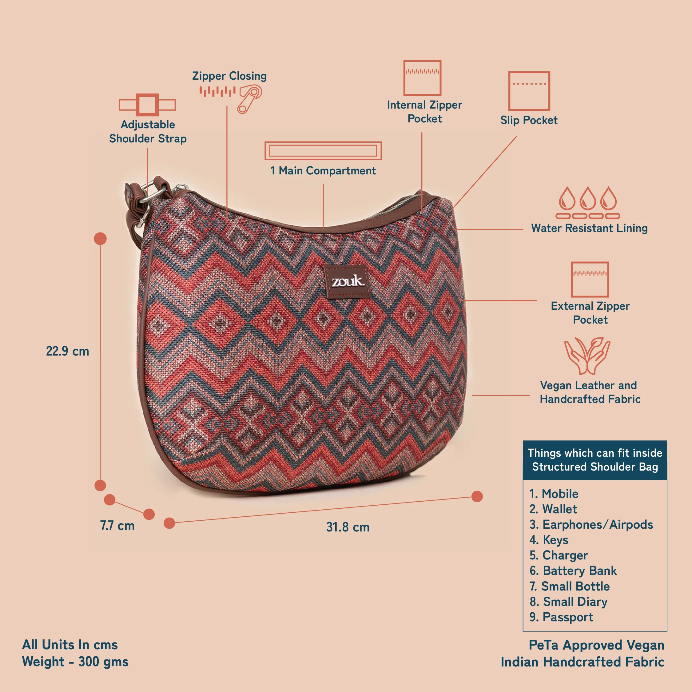 Gwalior Weaves Structured Shoulder Bag - Image 4