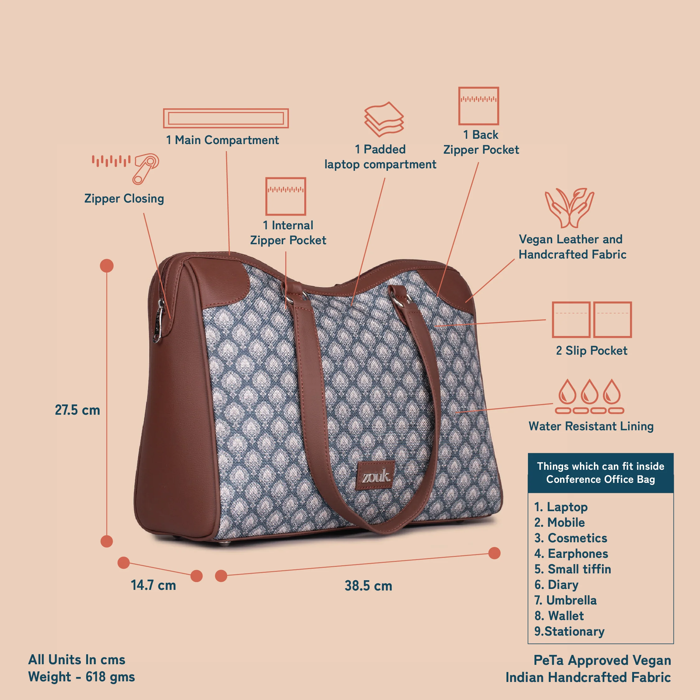 Hampi Sculpt Conference Office Bag - Image 5