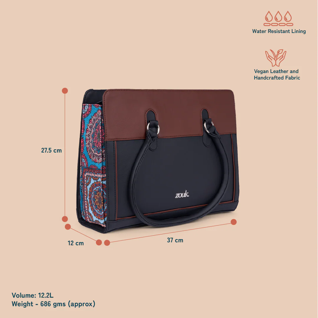 Hannah Office Bag - Multicolor Mandala Print - Image 6