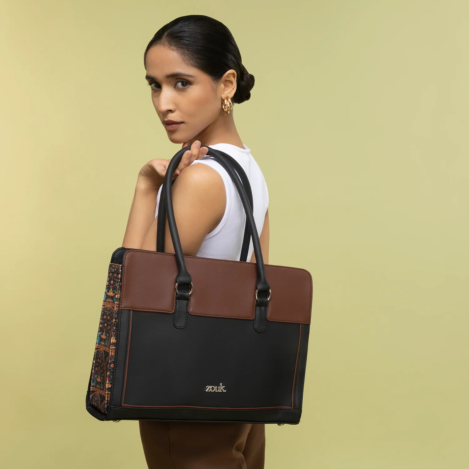 Hannah Office Bag - Royal Indian Peacock Motif