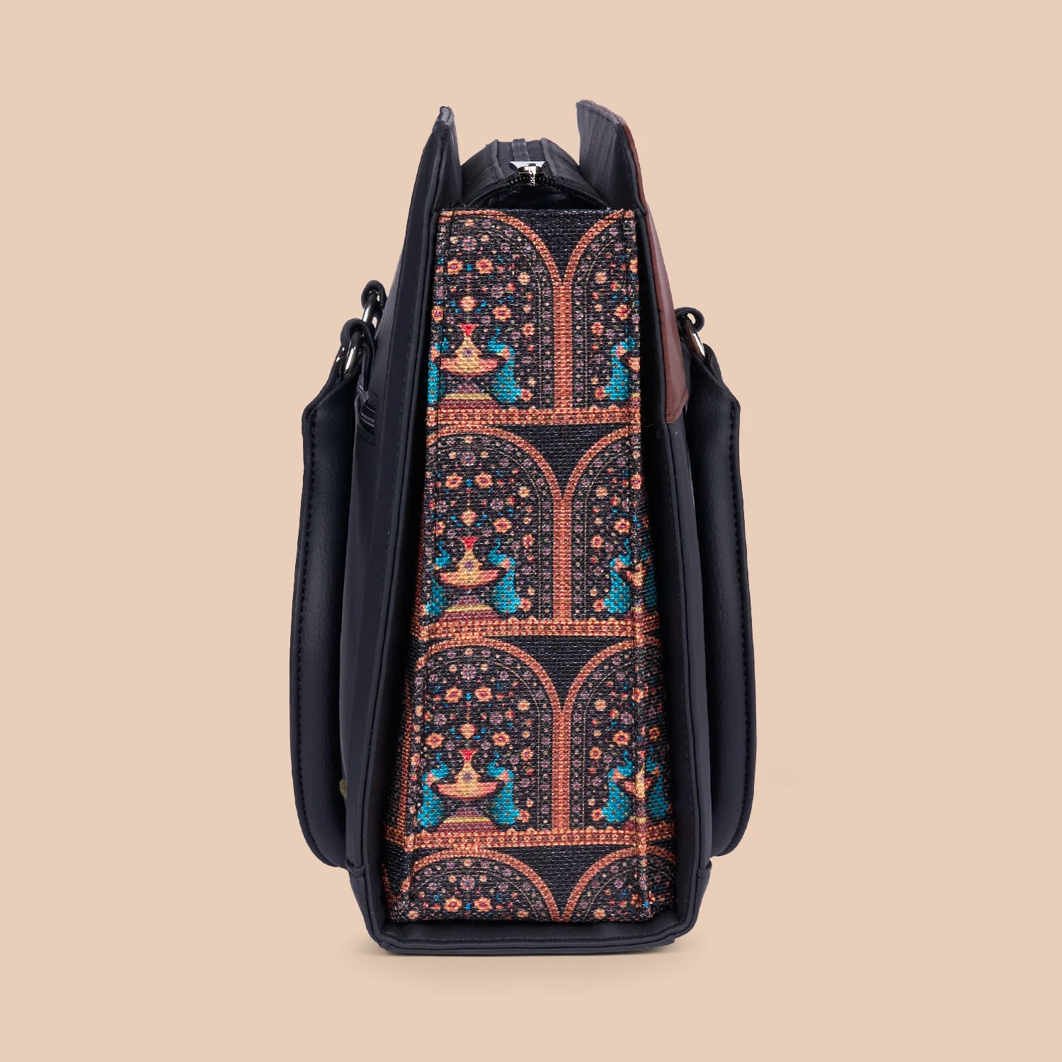 Hannah Office Bag - Royal Indian Peacock Motif - Image 9