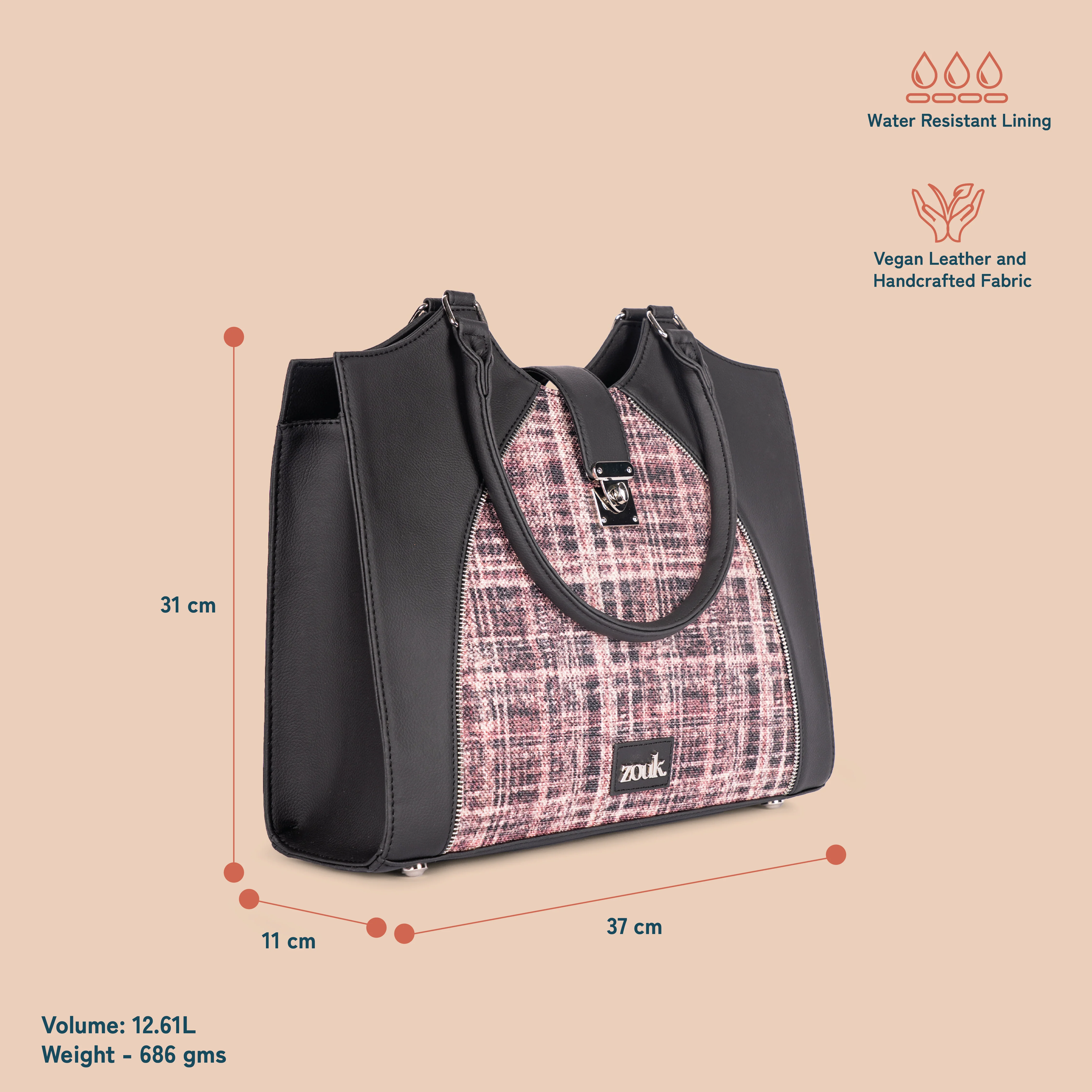 Harriet Office Bag - Cashmere Noir (Pink) - Image 5