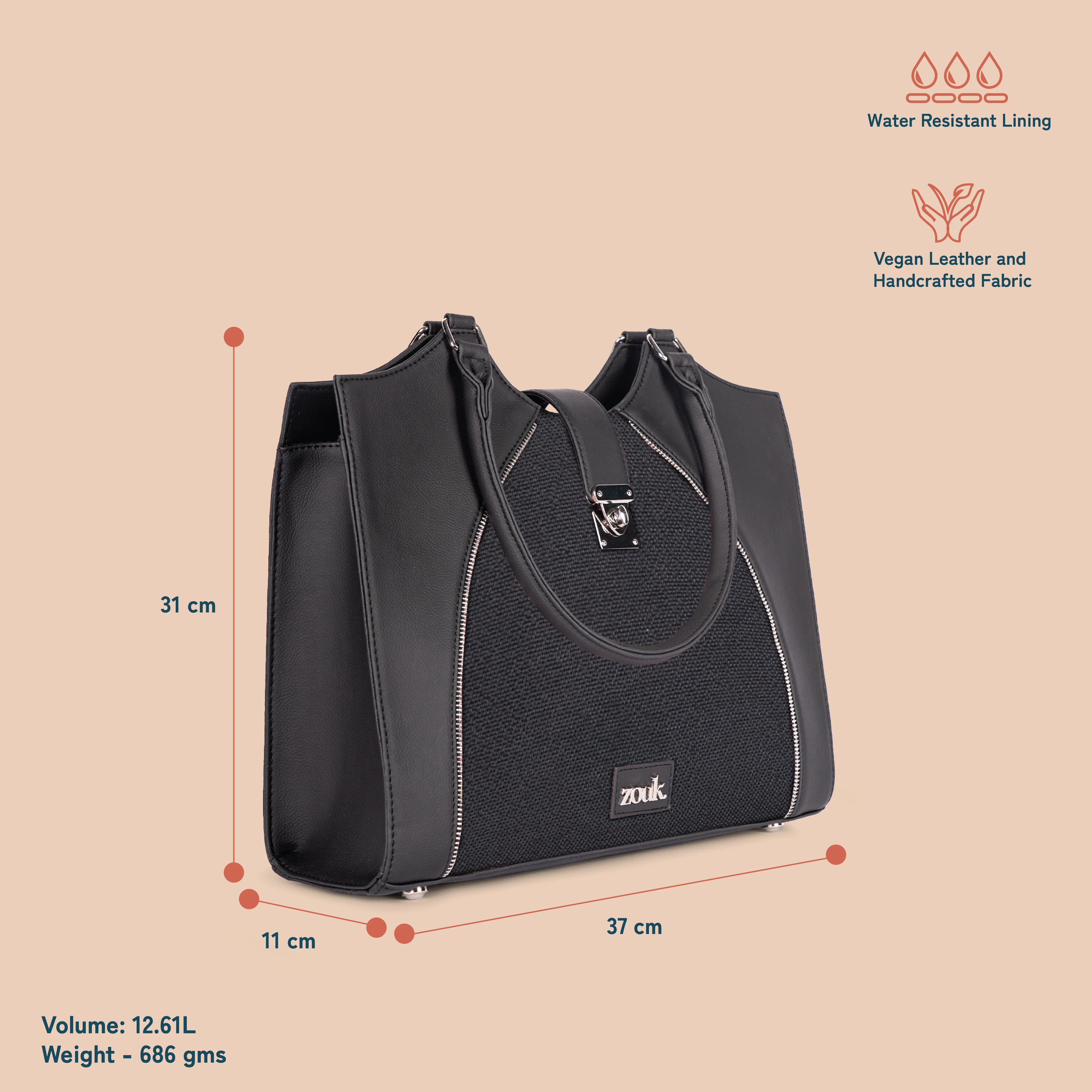 Harriet Office Bag - Jet Black - Image 4