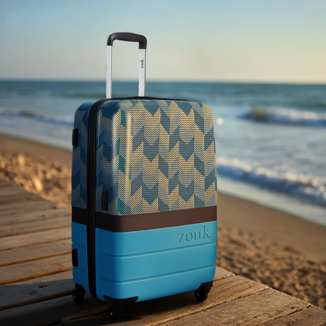 Himachal Chevron Blue Raahi Trolley Bag - Image 5
