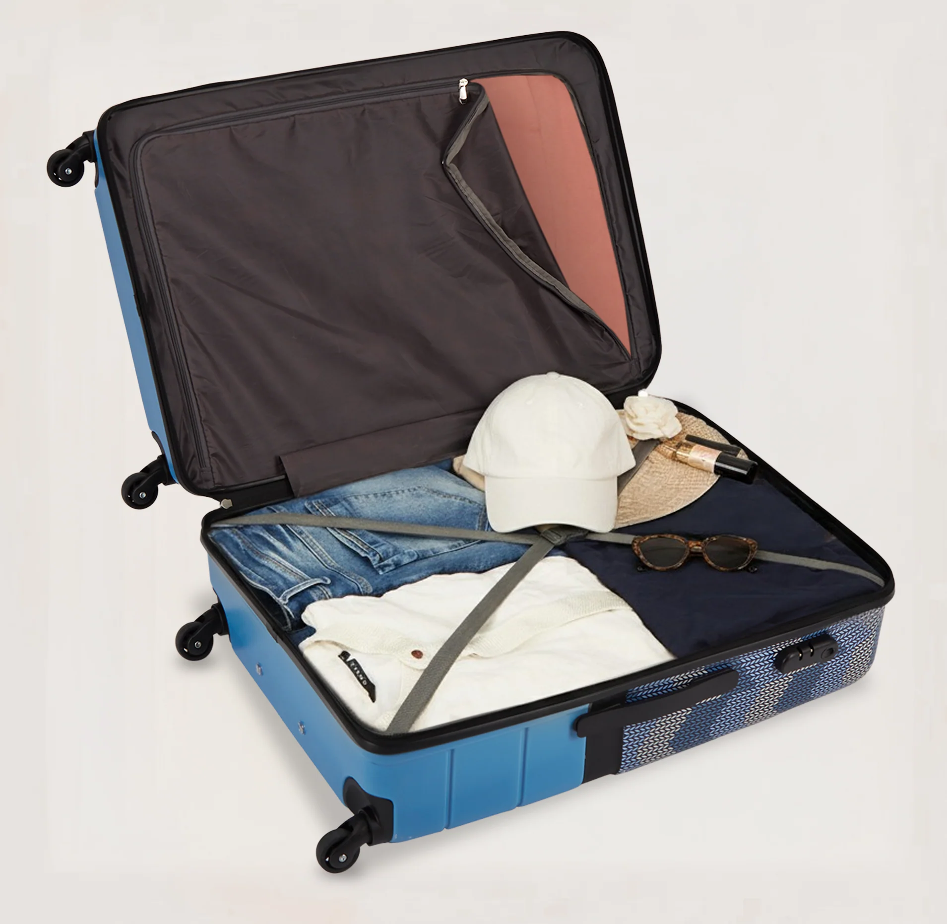 Himachal Chevron Blue Raahi Trolley Bag (Medium) - Image 3
