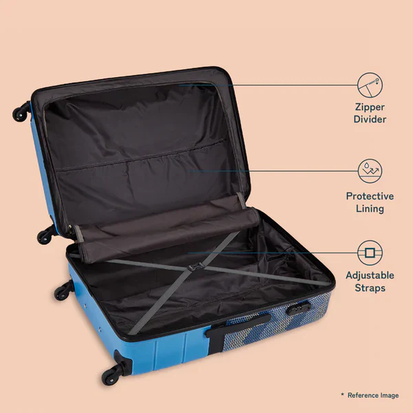 Himachal Chevron Blue Raahi Trolley Bag Combo (Cabin & Large) - Image 6