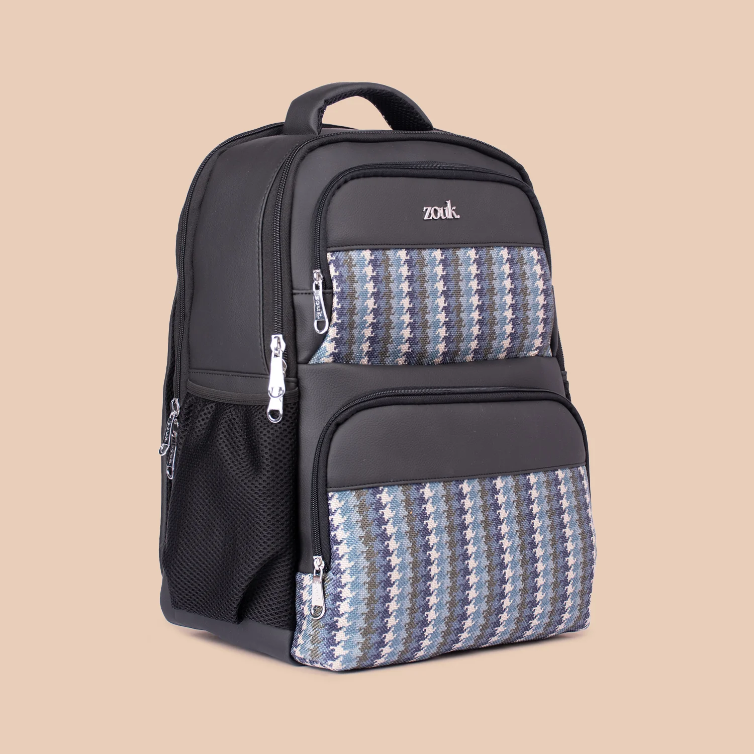 Himachal Chevron Grey Raahi Trolley Bag x Bombay Houndstooth Pro Backpack - Image 8