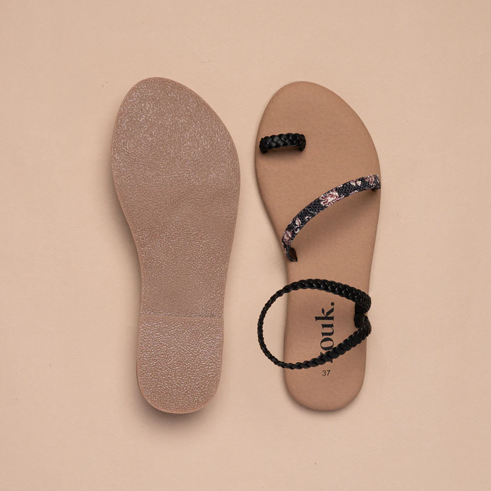 Hooghly Garden Black Braided Sandal - Image 2