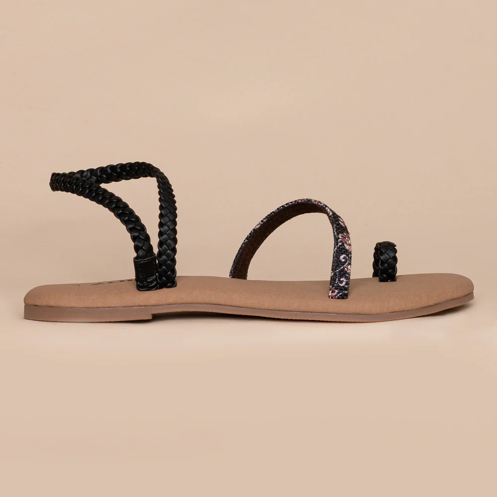 Hooghly Garden Black Braided Sandal - Image 6