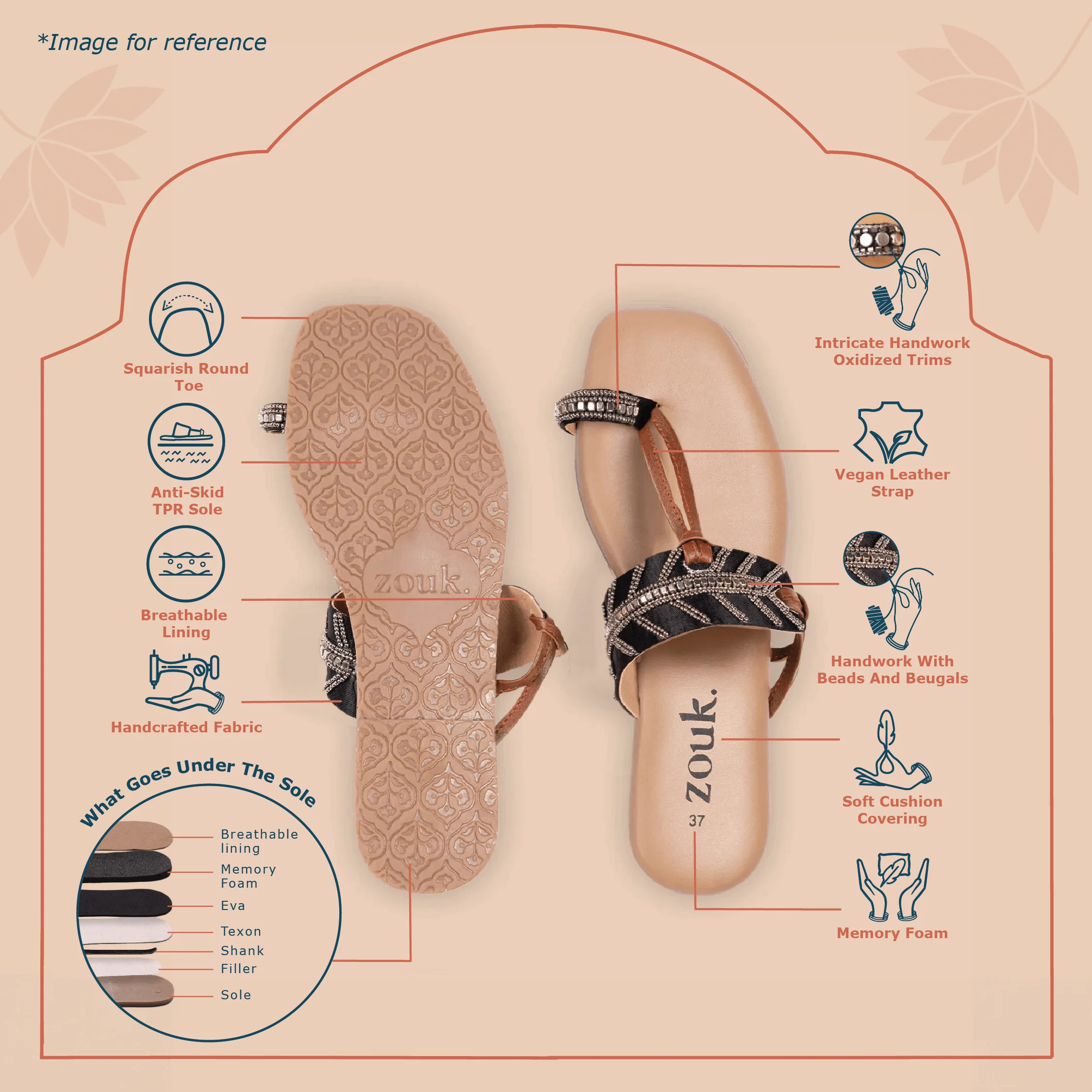 Howrah Bohemian Oxidised Chappal - Image 4