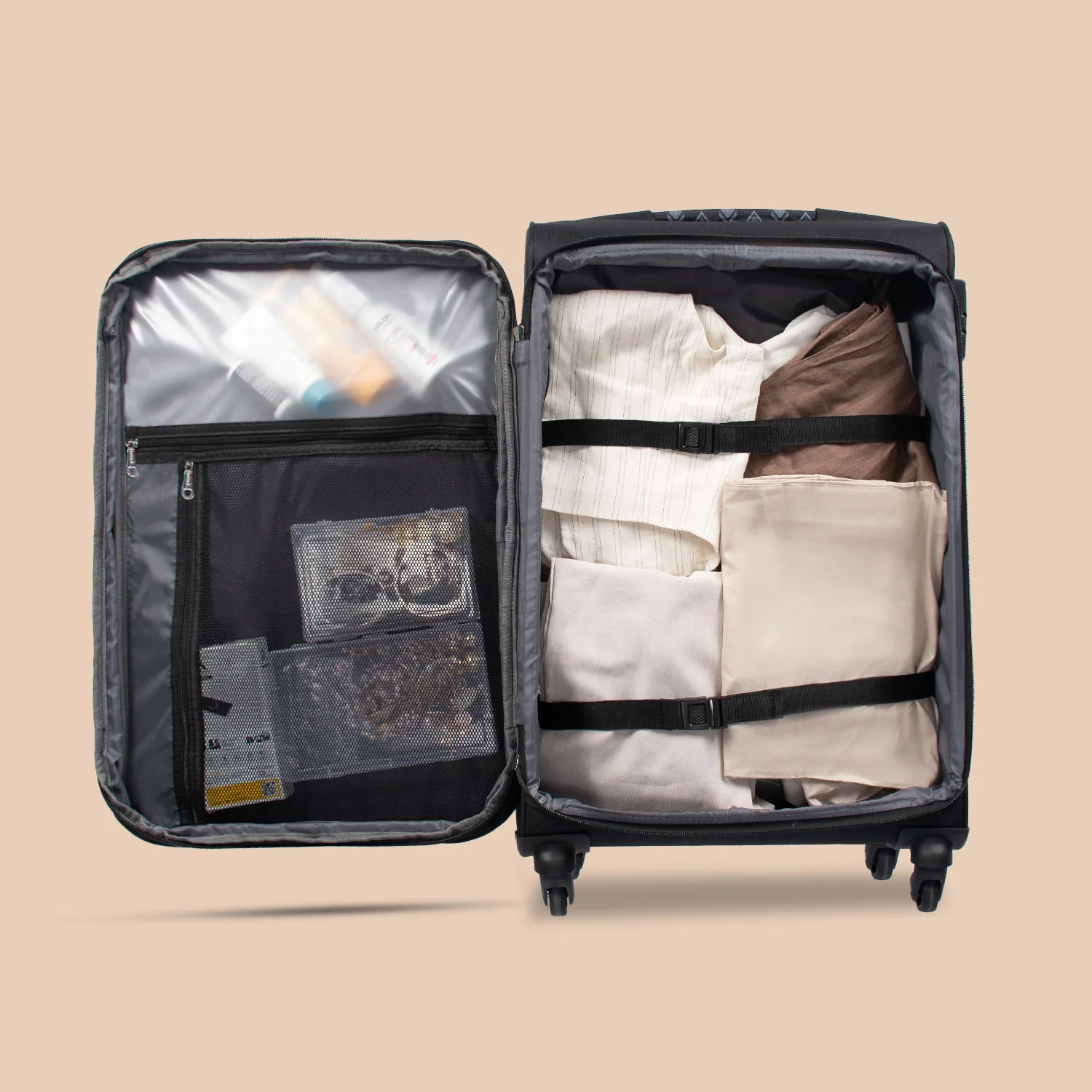 Hyderabad Ikat Avasa Trolley Bag (Black) - Image 8