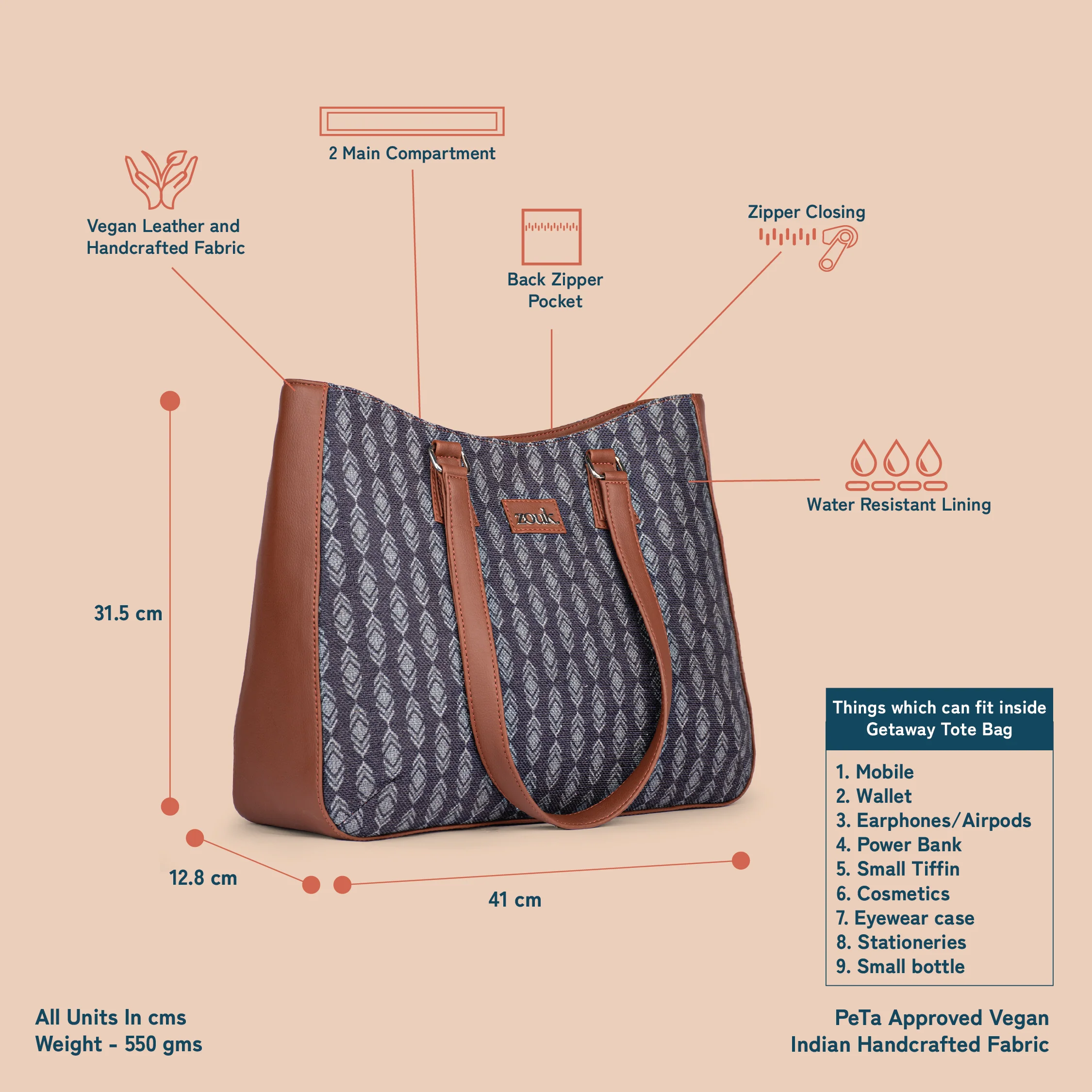Hyderabad Ikat Getaway Handbag - Image 5