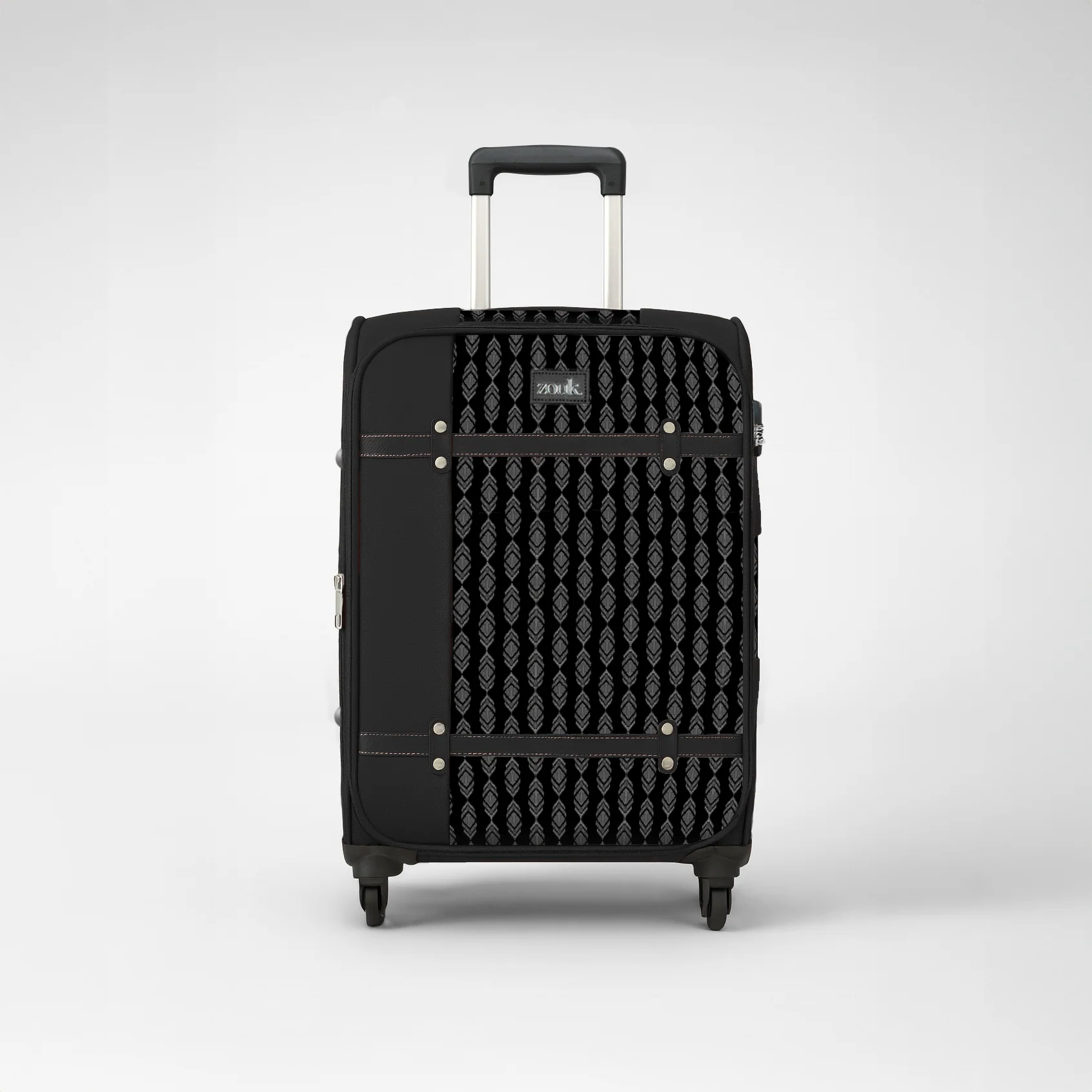 Hyderabad Ikat Saira Trolley Bag - (Black)