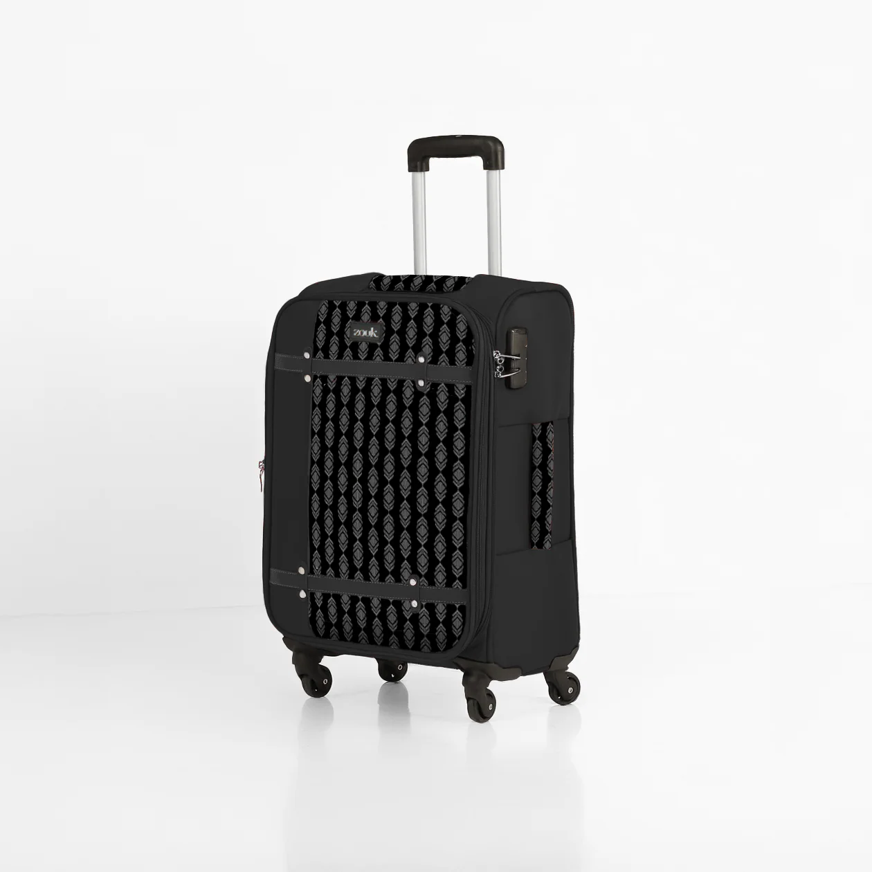 Hyderabad Ikat Saira Trolley Bag - (Black) - Image 3