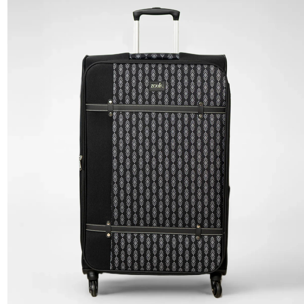 Hyderabad Ikat Saira Trolley Bag - Black (Large)