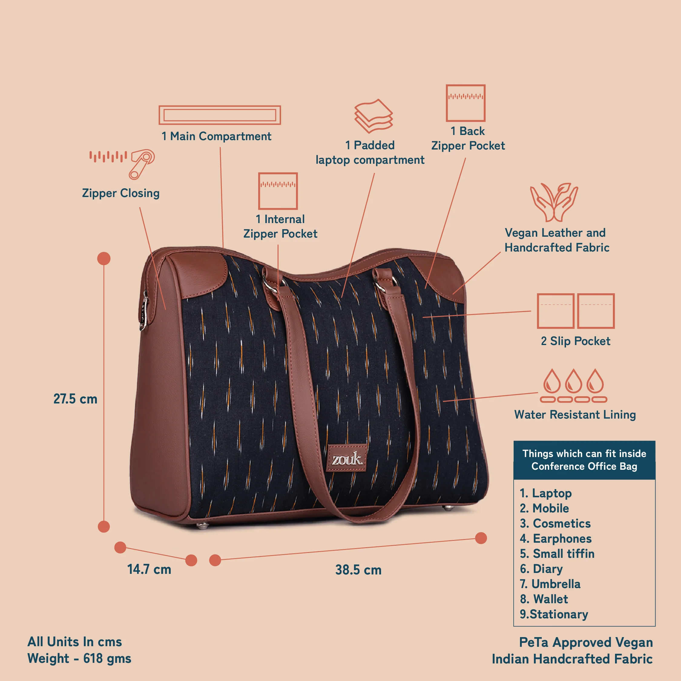 Ikat GreRe Conference Office Bag - Image 5
