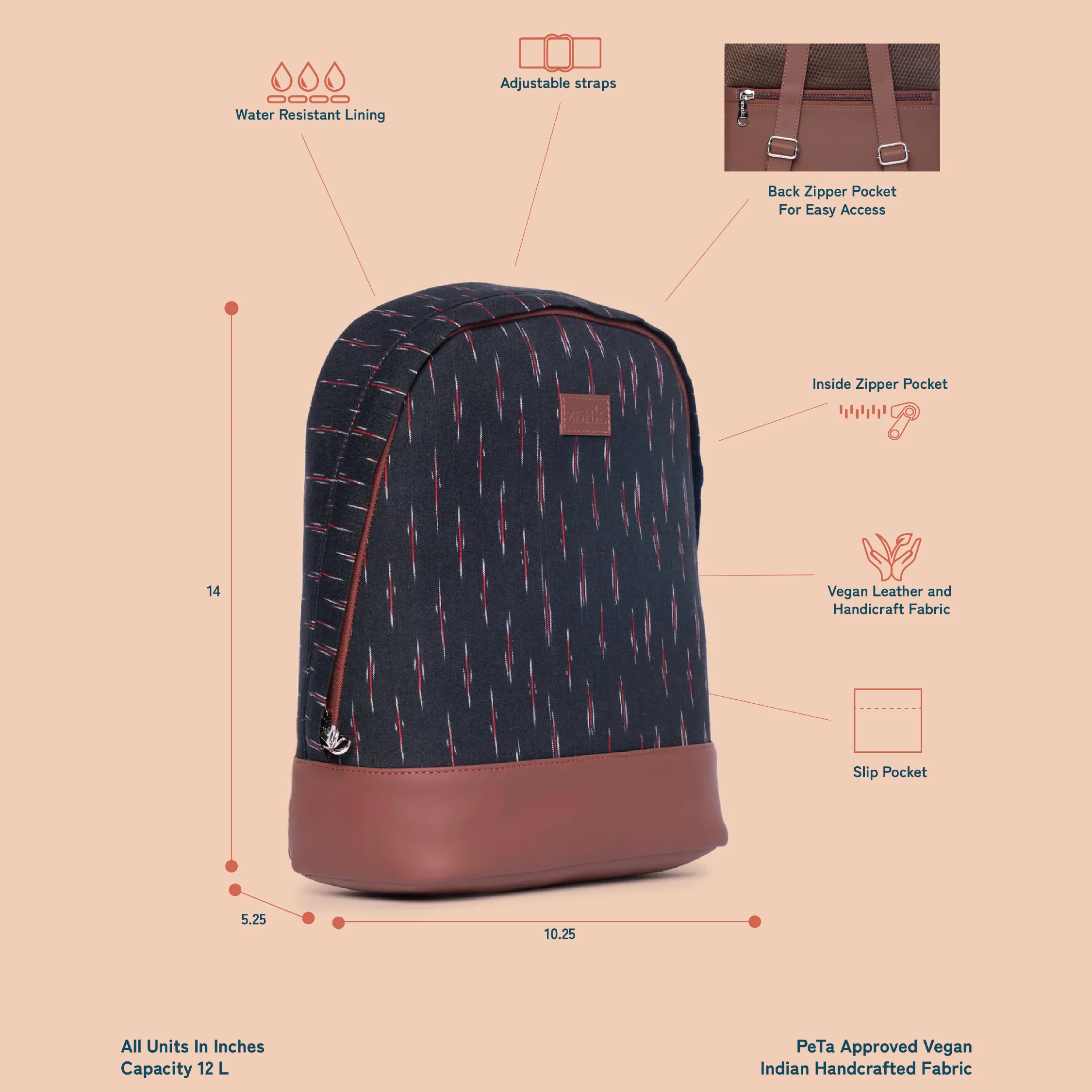 Ikat GreRed Dome Daypack - Image 3