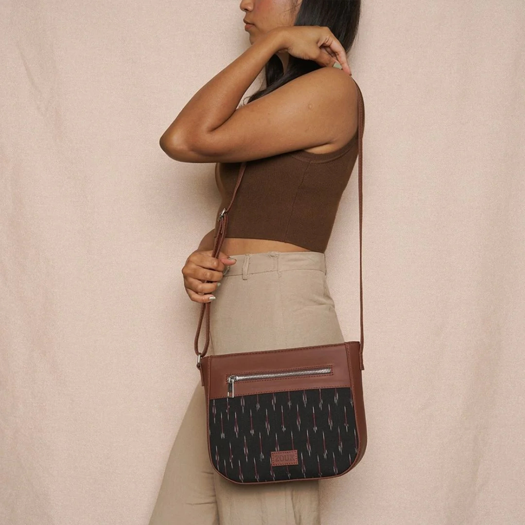 Ikat GreRed U-Shaped Sling Bag - Image 7